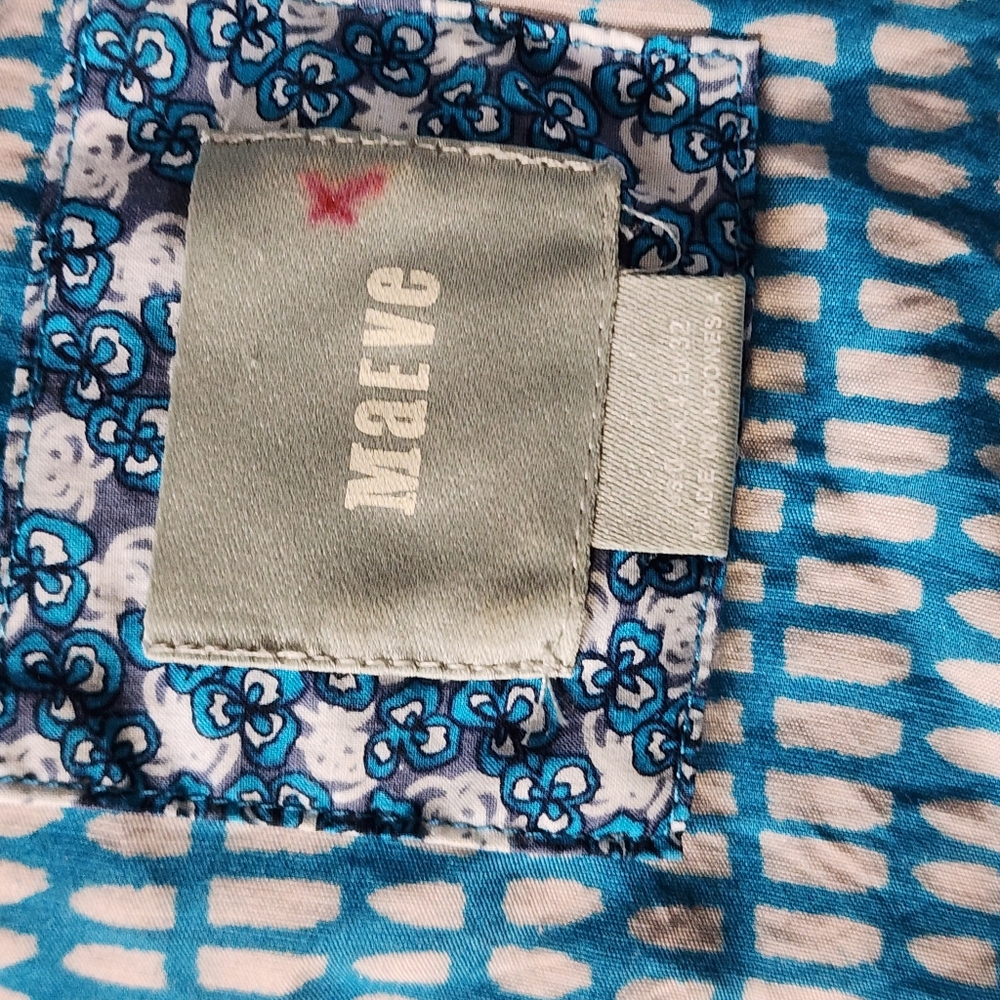 Maeve Blue Patterned Buttonfront Midi Shirt Dress - image 3